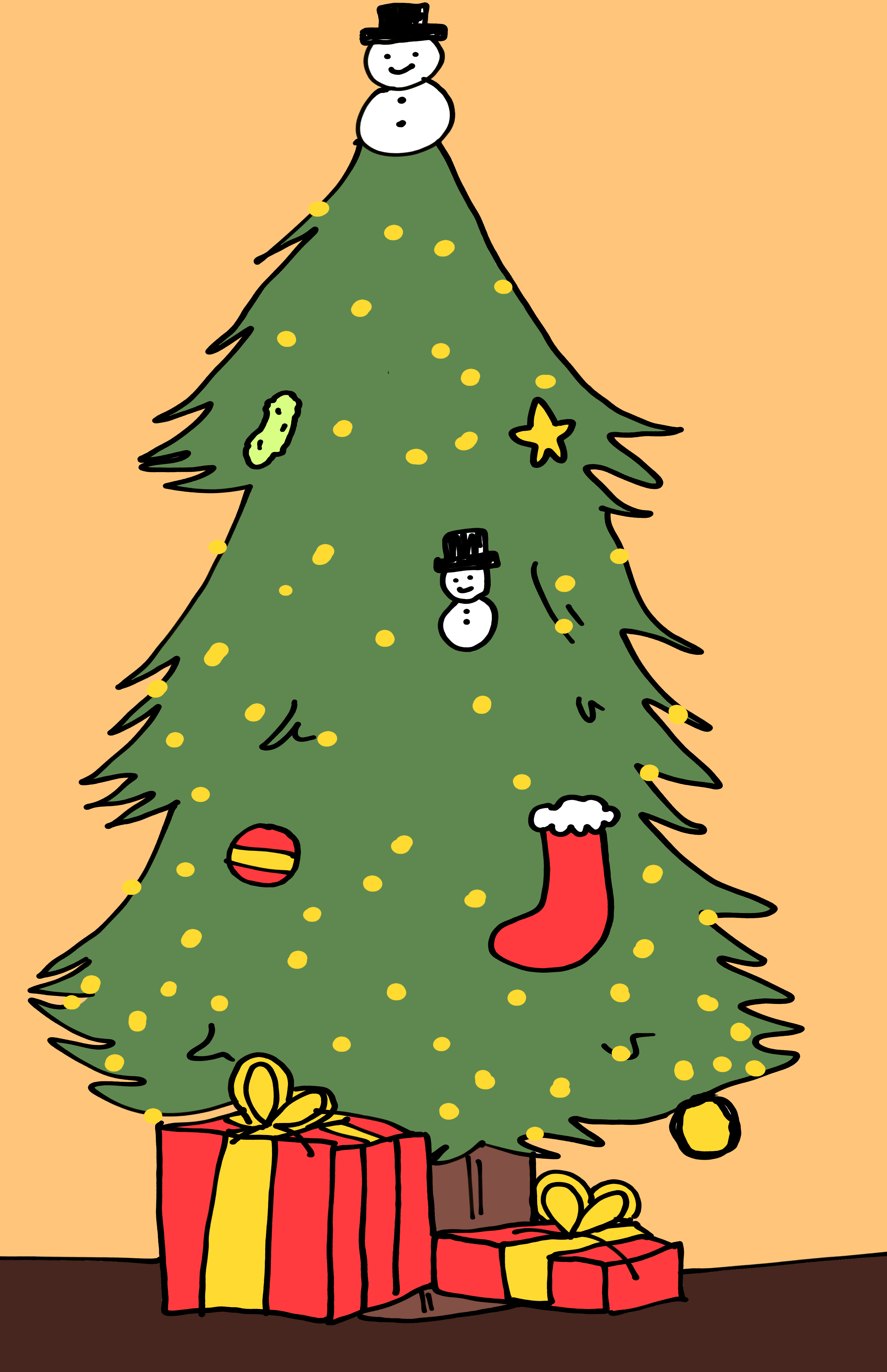 drawing of a Christmas tree